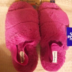 Dearfoams Women's Luna Furry Slide Slipper Mystic Purple Size L 9…